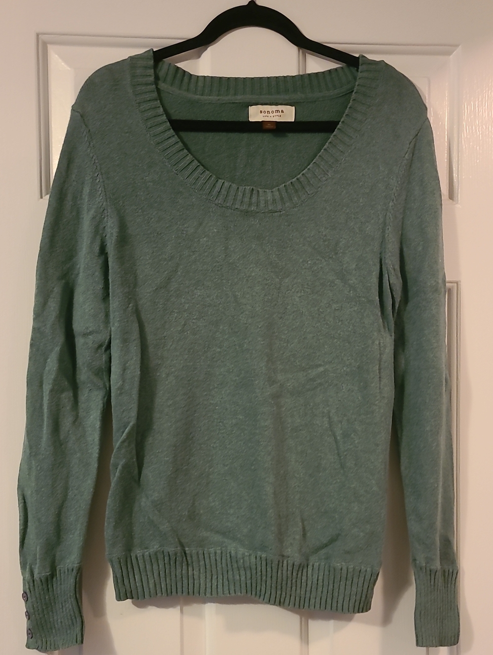 Sonoma Life + Style Teal Scoop Neck Knit Sweater Women's Medium